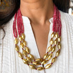 Load image into Gallery viewer, Ruby Layered Statement Necklace