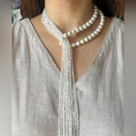 Load image into Gallery viewer, Pearl Cascade Scarf Necklace