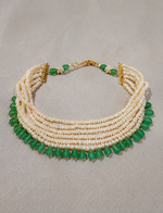 Load image into Gallery viewer, Pearl Mint Cascade Necklace