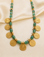 Load image into Gallery viewer, Royal Green Aventurine Coin Statement Necklace