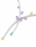 Load image into Gallery viewer, Luxury Multicolor Floral Crystal Y Necklace
