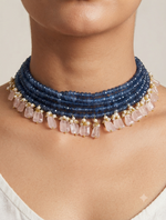 Load image into Gallery viewer, Sapphire Bloom Multi-Layer Choker