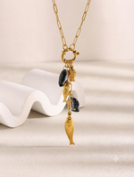 Load image into Gallery viewer, Marine Charm Gold Link Pendant Necklace