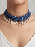 Load image into Gallery viewer, Sapphire Bloom Multi-Layer Choker