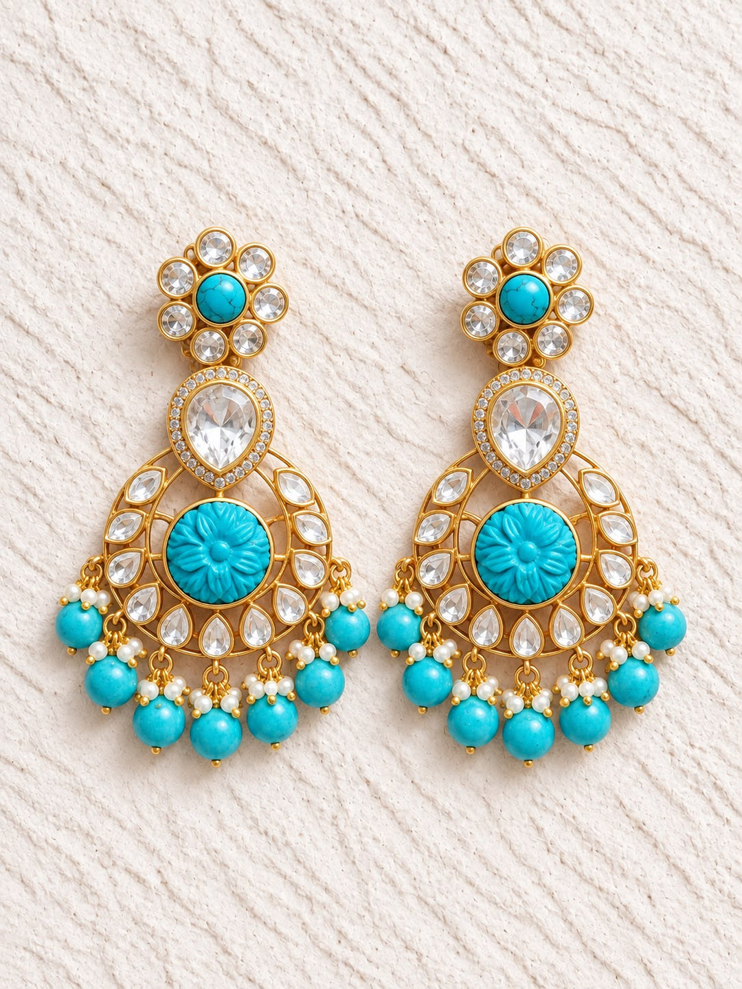 Ornate Crystal Drop Earrings