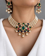 Load image into Gallery viewer, Multi-Strand Pearl Statement Choker Set
