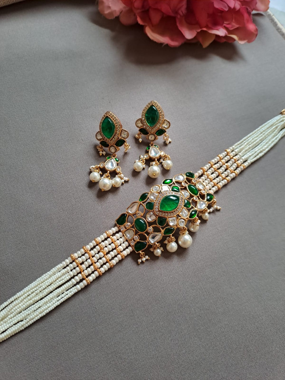 Multi-Strand Pearl Statement Choker Set