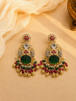 Load image into Gallery viewer, Heritage Green Stone &amp; Pearl-Style Statement Necklace Set
