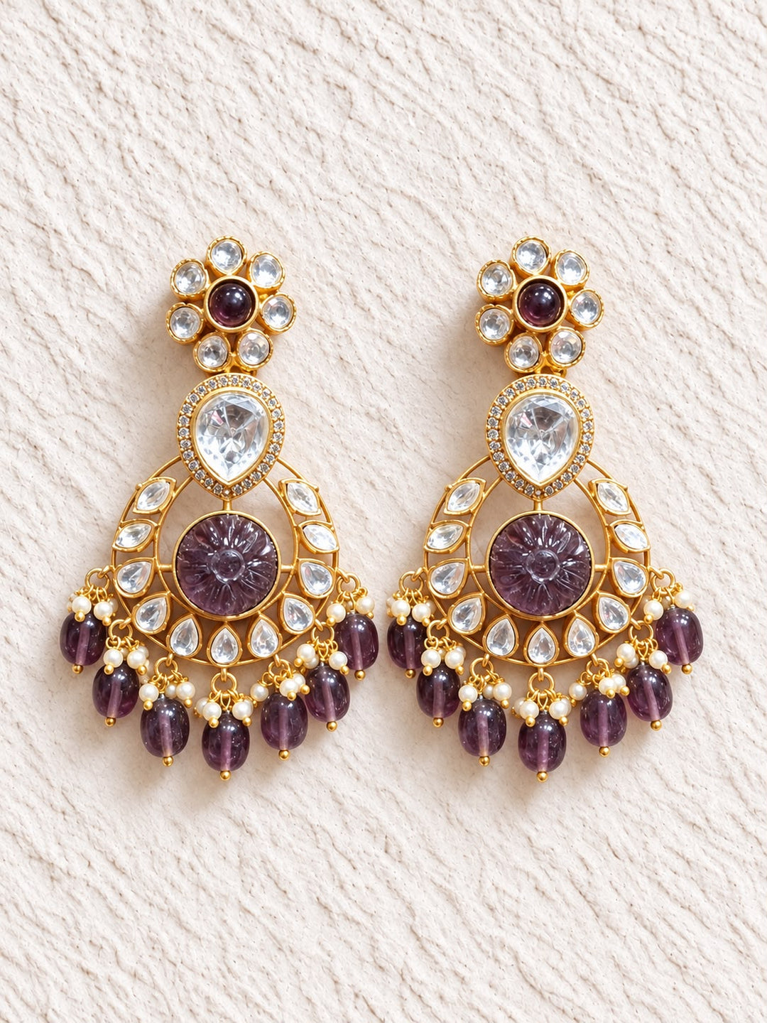 Ornate Crystal Drop Earrings