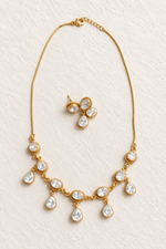 Load image into Gallery viewer, Faceted Stone Drop Necklace Set
