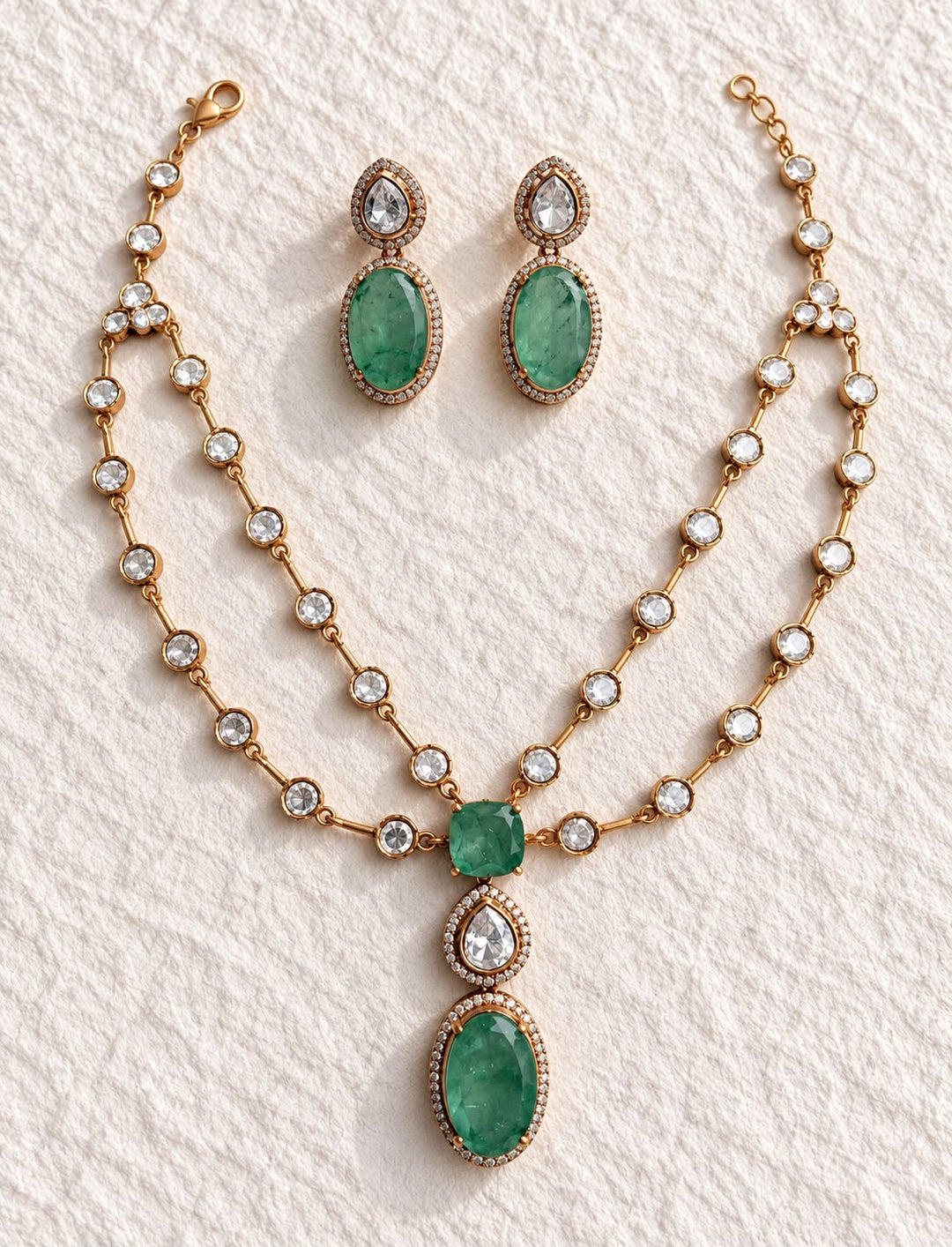 Layered Oval Stone Drop Design