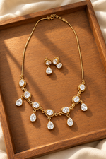 Load image into Gallery viewer, Faceted Stone Drop Necklace Set

