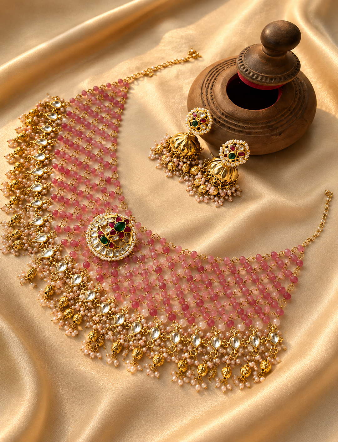 Pink Kundan Choker Set – Grace in Every Detail