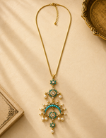 Load image into Gallery viewer, Royal Floral Kundan Long Pendant Necklace with Ruby Beads for Women
