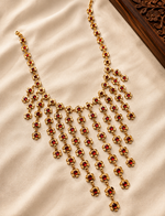 Load image into Gallery viewer, Luxury Floral Ruby Stone Statement Necklace for Women | Gold Plated Designer Party &amp; Wedding Necklace

