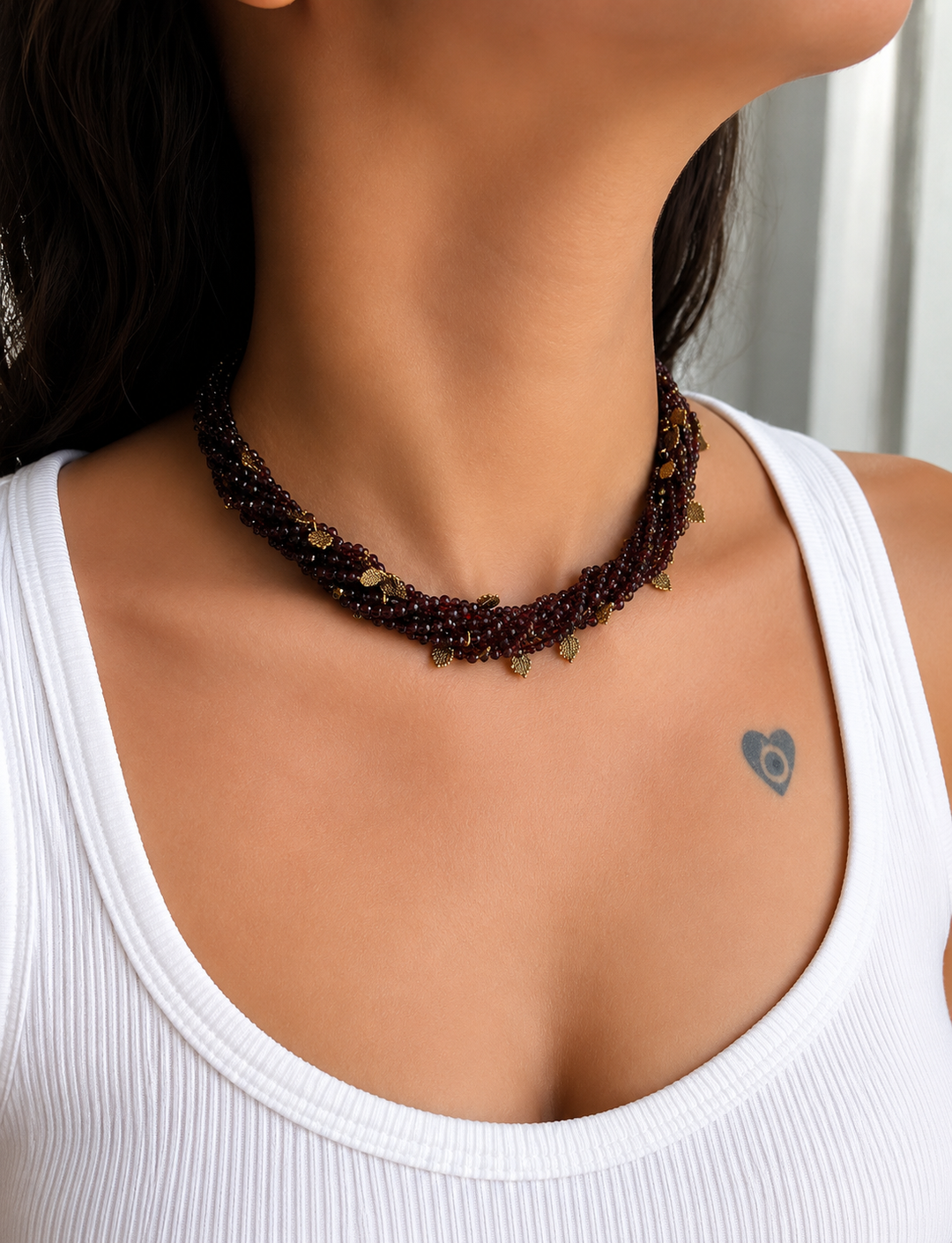 Midnight Amethyst Beaded Choker