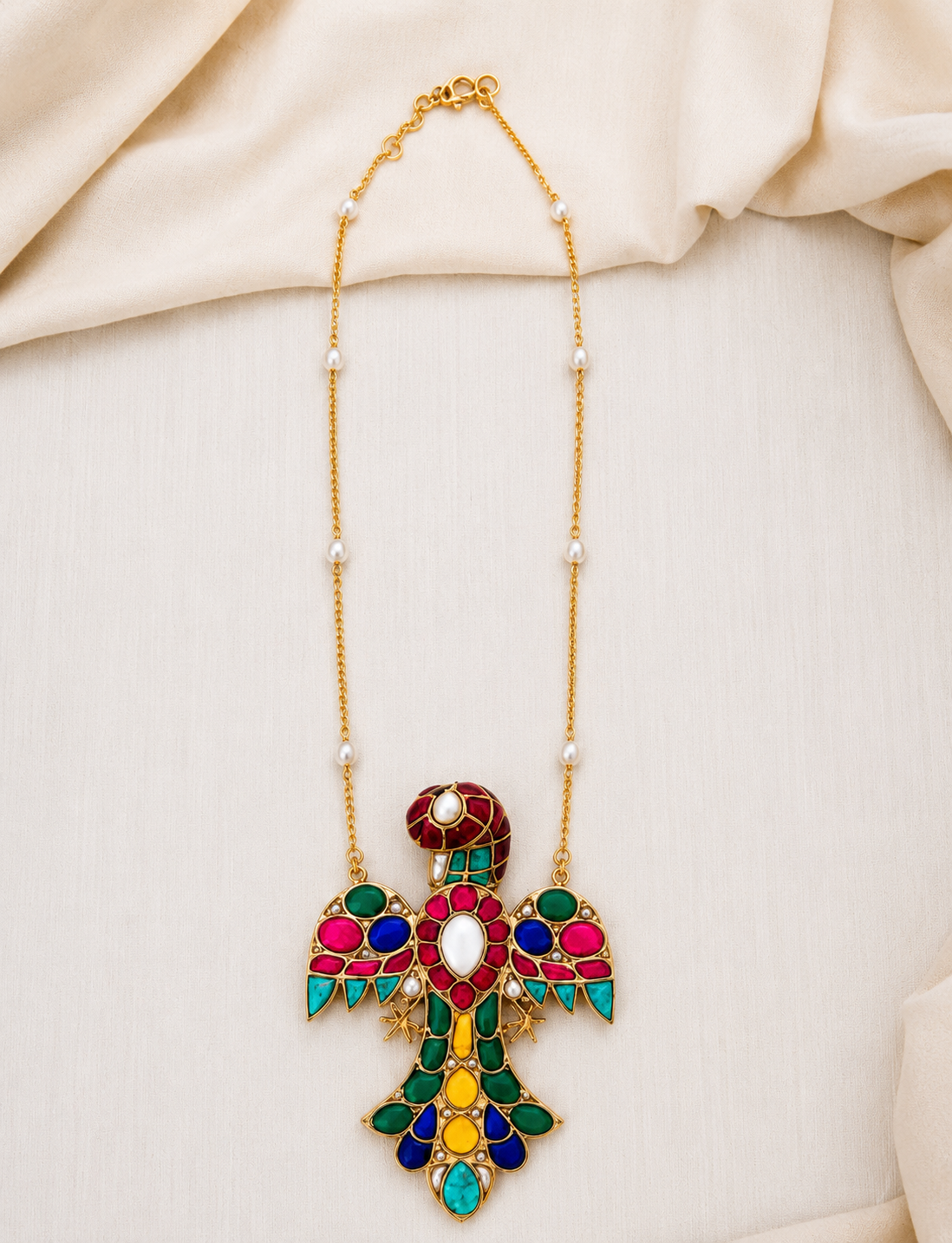 Royal multicolor eagle pendant necklace