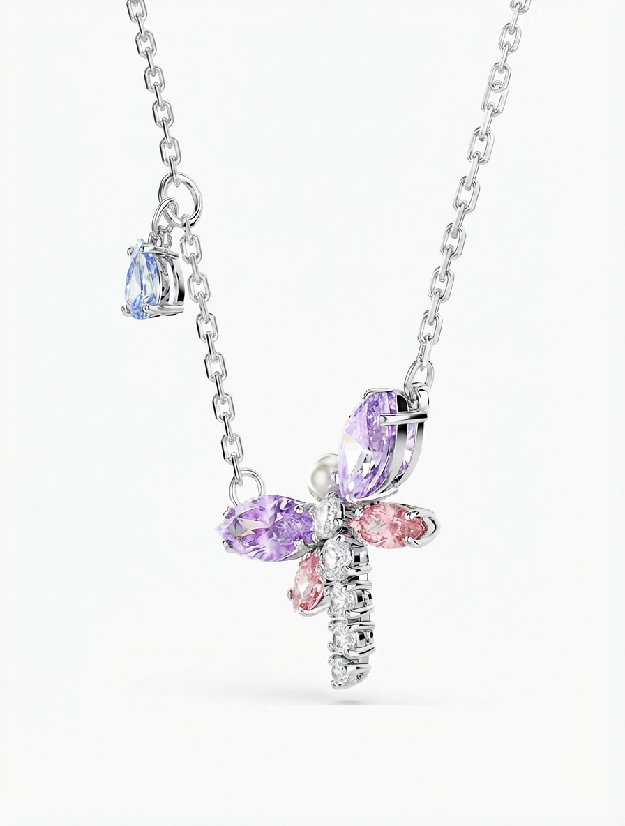 Luxury Dragonfly Crystal Pendant Necklace