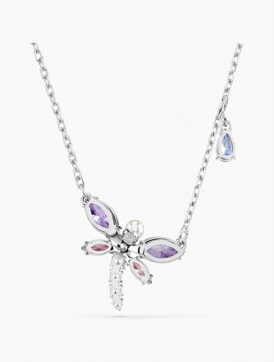 Luxury Dragonfly Crystal Pendant Necklace