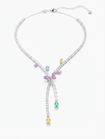 Load image into Gallery viewer, Luxury Multicolor Floral Crystal Y Necklace
