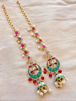 Load image into Gallery viewer, Traditional Kundan Jhumka Ear Chain Earrings for Women
