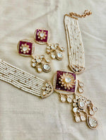 Load image into Gallery viewer, Royal Pearl Kundan Choker Set with Statement Earrings
