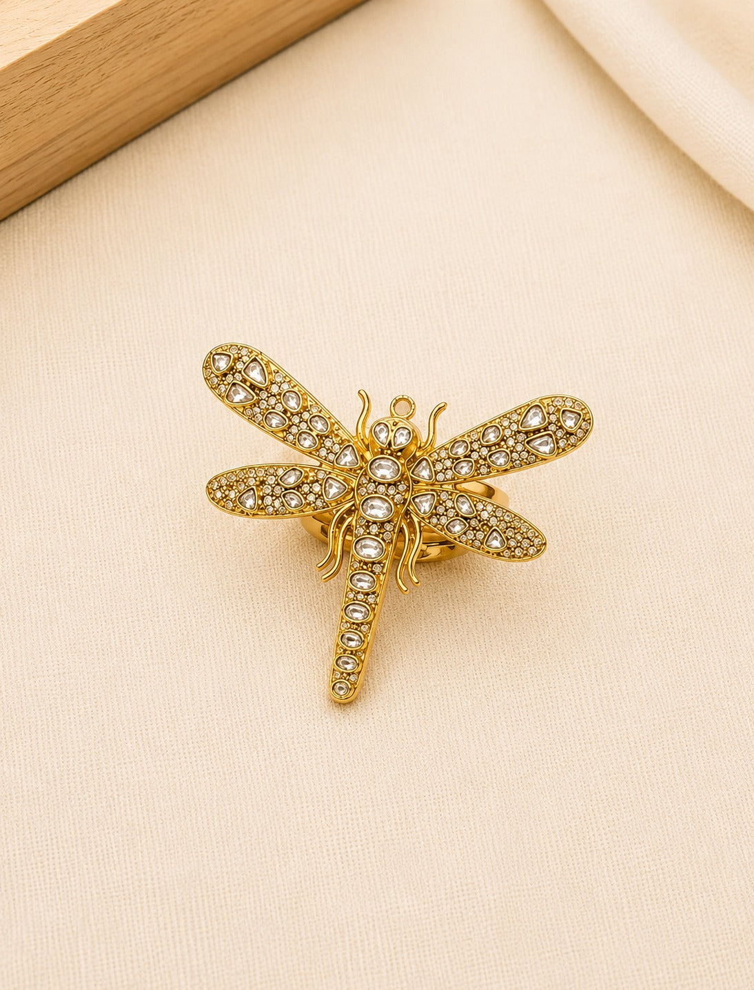 Dragonfly kundan ring