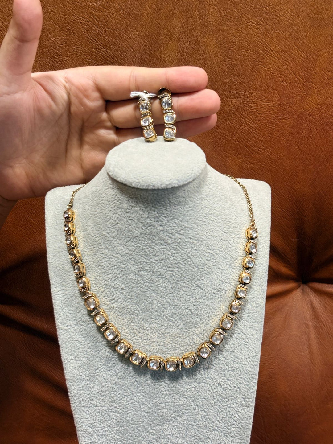 Aarika Heritage Square Crystal Necklace