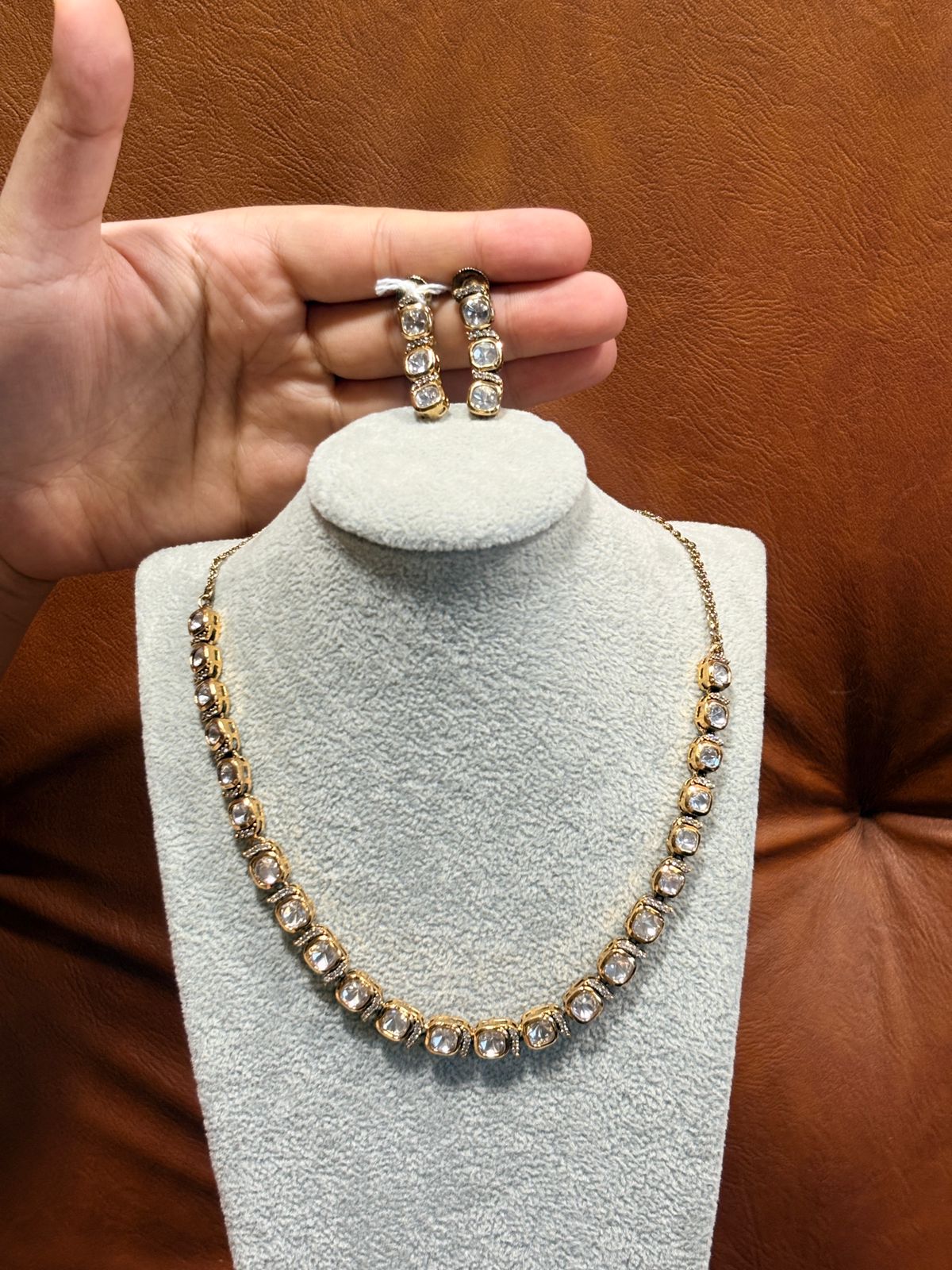Aarika heritage square crystal necklace