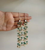 Load image into Gallery viewer, Cascading Bead &amp; Pearl-Style Statement Earrings
