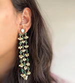 Load image into Gallery viewer, Cascading Bead &amp; Pearl-Style Statement Earrings
