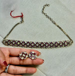 Load image into Gallery viewer, Noor Ruby-Tone &amp; Clear Stone Choker
