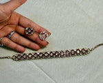 Load image into Gallery viewer, Noor Ruby-Tone &amp; Clear Stone Choker
