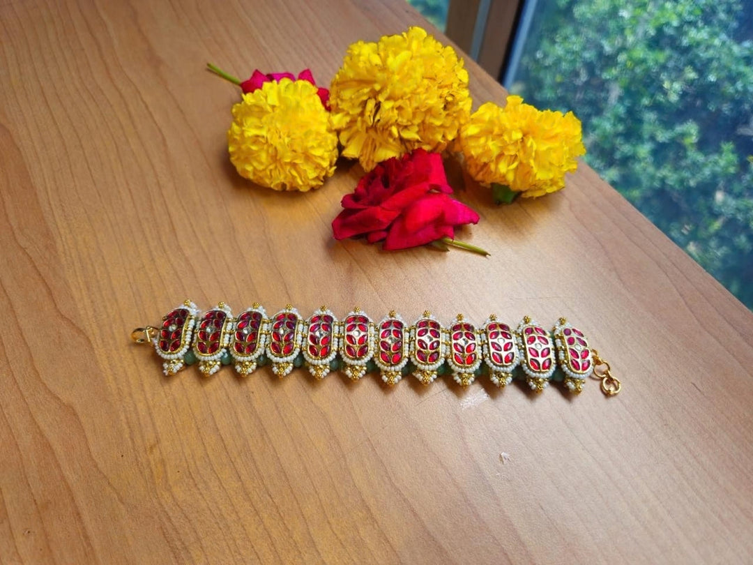 Kundan Link Statement Bracelet