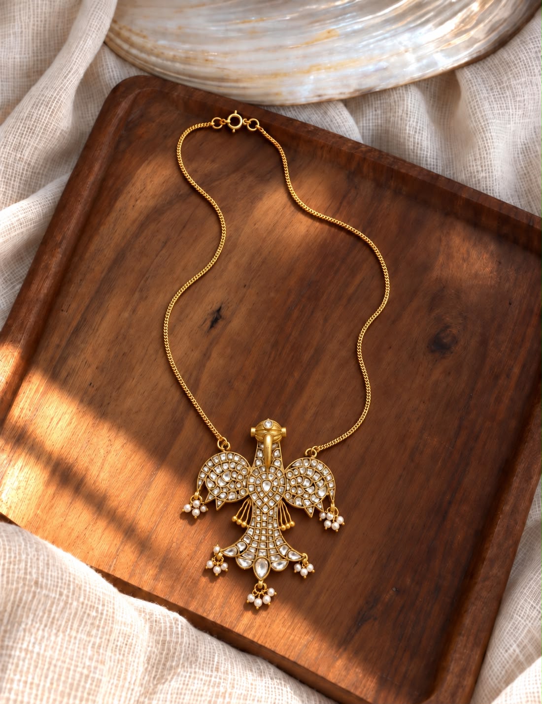 Kundan style thi garuda statement piece