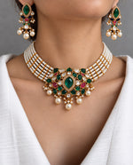 Load image into Gallery viewer, Multi-Strand Pearl Statement Choker Set
