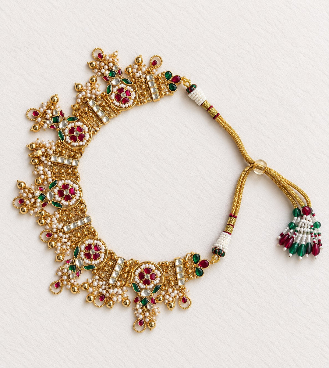 Gulnaar Pearl Kundan Choker Set