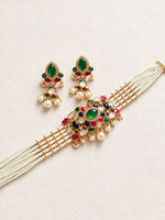 Load image into Gallery viewer, Multi-Strand Pearl Statement Choker Set
