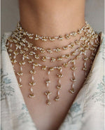 Load image into Gallery viewer, Multi-Tier Draped Pearl-Style Statement Necklace
